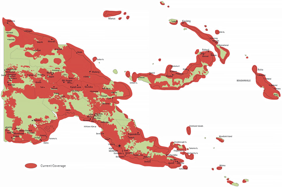 Figure 1. Digicel coverage map, 2015